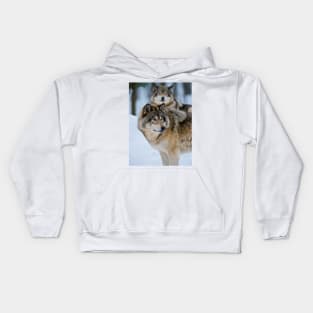 Gray Wolves Kids Hoodie